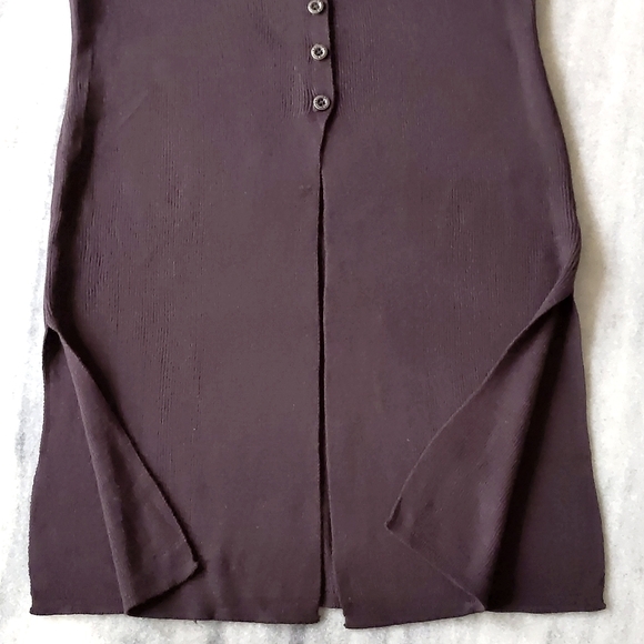NWT. Woman's Long knit sweater vest with buttons, front and side openings. - Picture 2 of 4